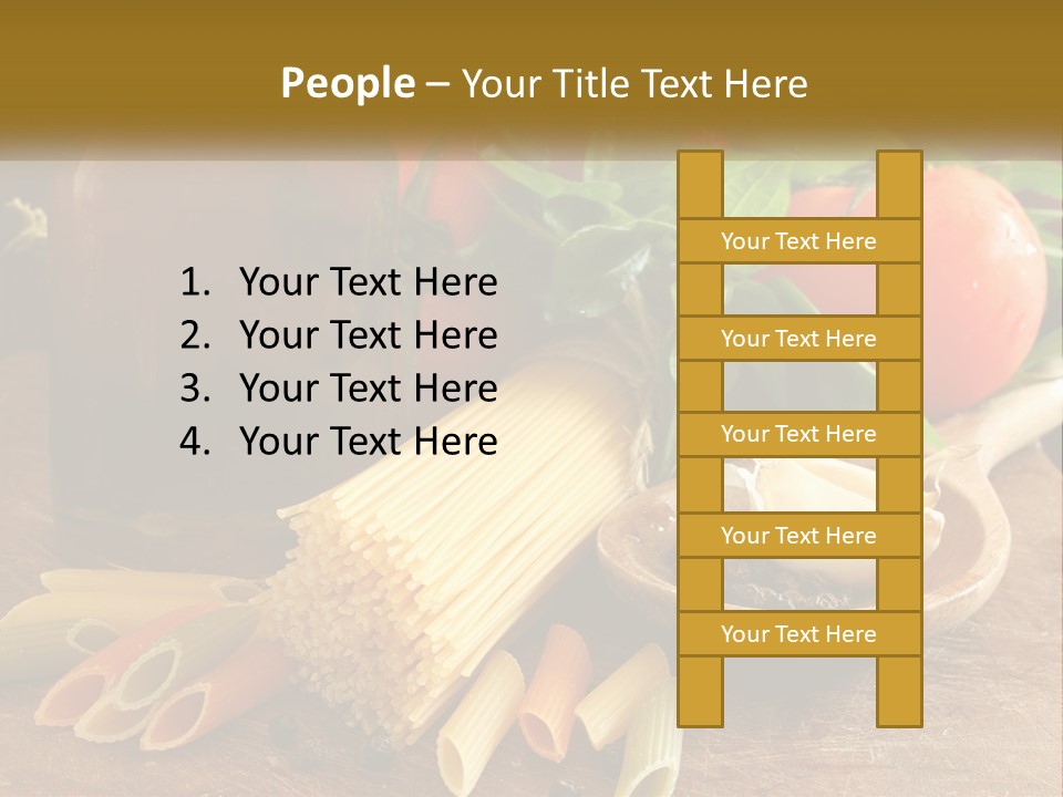 A Wooden Table Topped With Lots Of Different Types Of Food PowerPoint Template