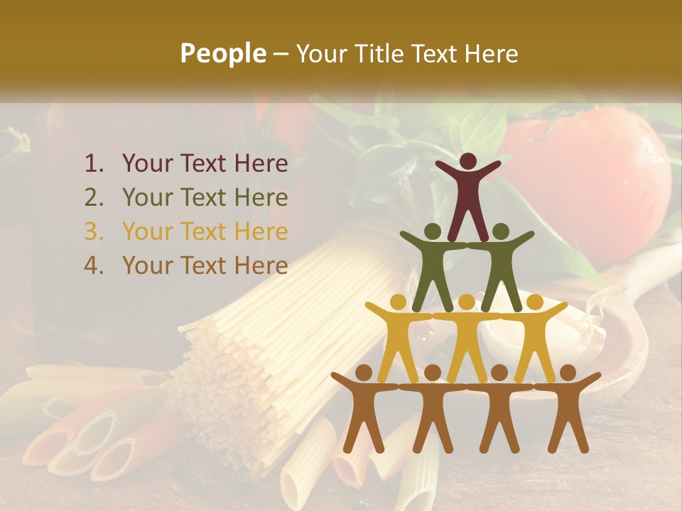 A Wooden Table Topped With Lots Of Different Types Of Food PowerPoint Template