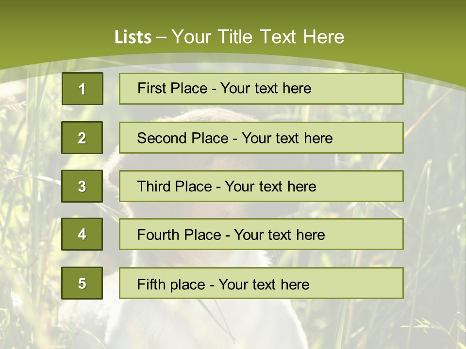 A Dog Is Sitting In The Tall Grass PowerPoint Template