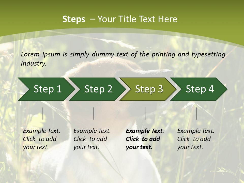 A Dog Is Sitting In The Tall Grass PowerPoint Template