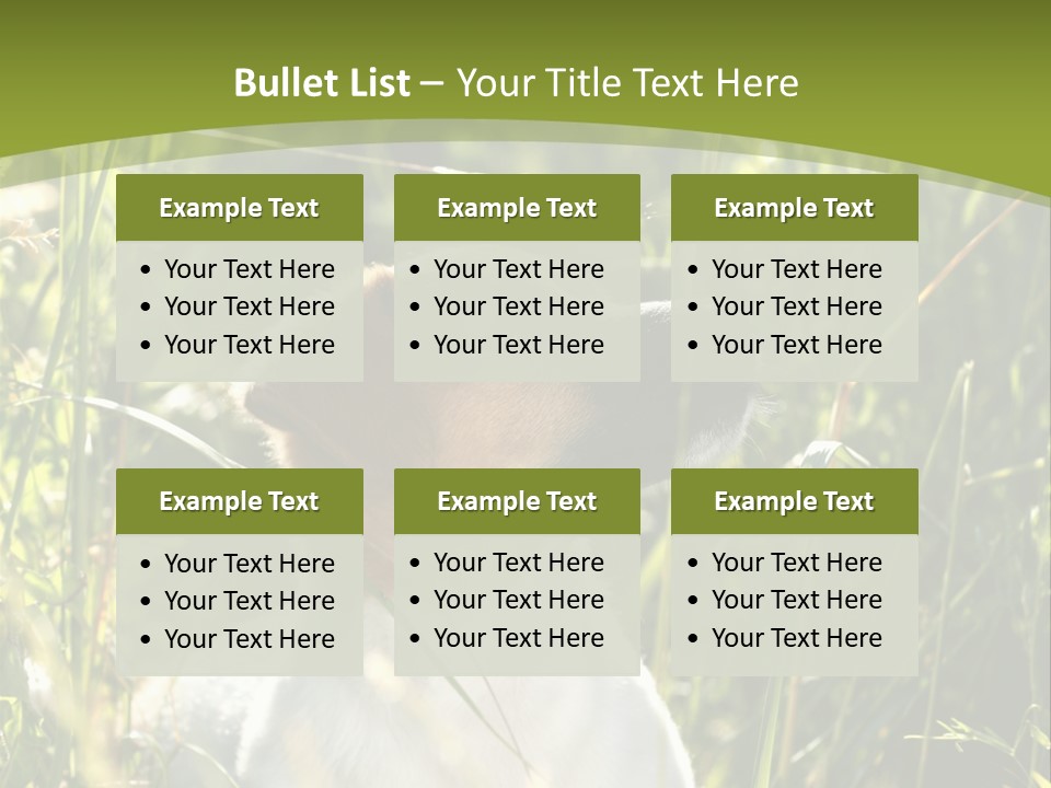 A Dog Is Sitting In The Tall Grass PowerPoint Template