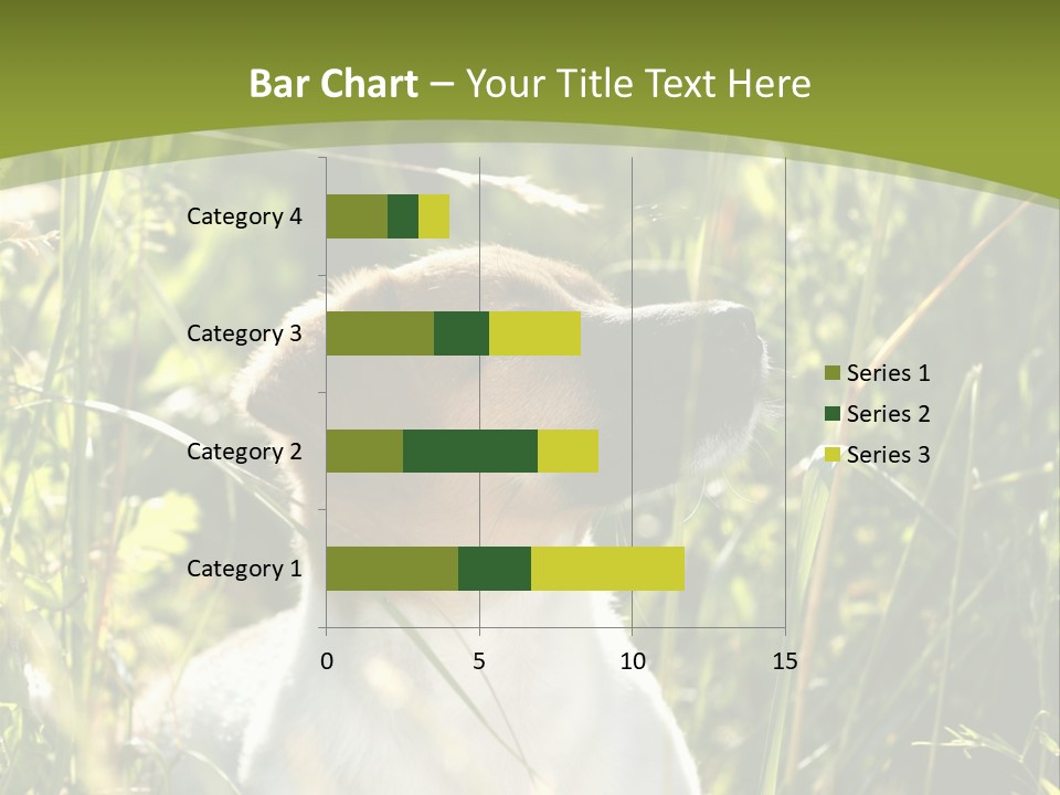 A Dog Is Sitting In The Tall Grass PowerPoint Template