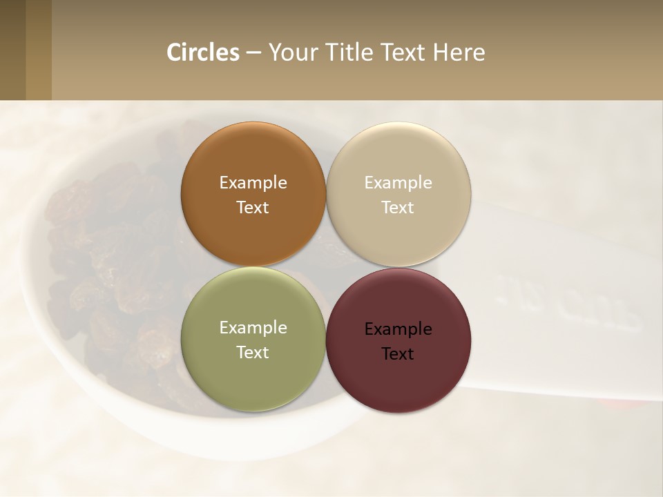 A White Spoon Filled With Raisins On Top Of A Table PowerPoint Template