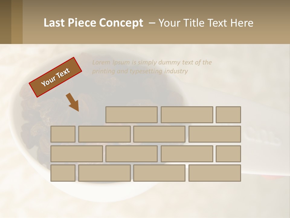 A White Spoon Filled With Raisins On Top Of A Table PowerPoint Template