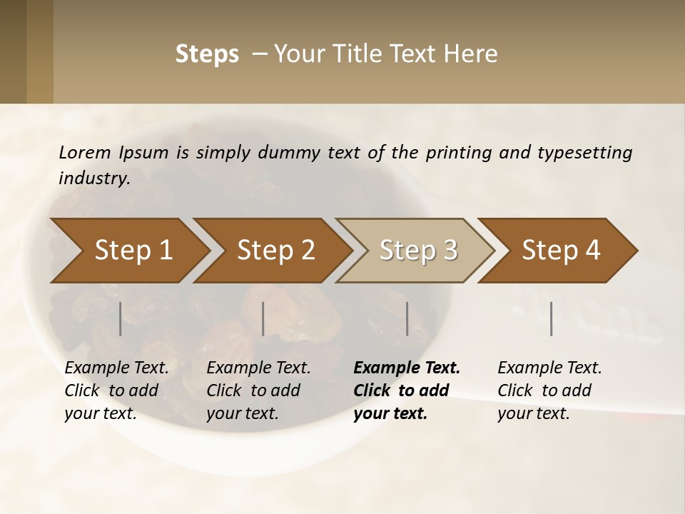A White Spoon Filled With Raisins On Top Of A Table PowerPoint Template