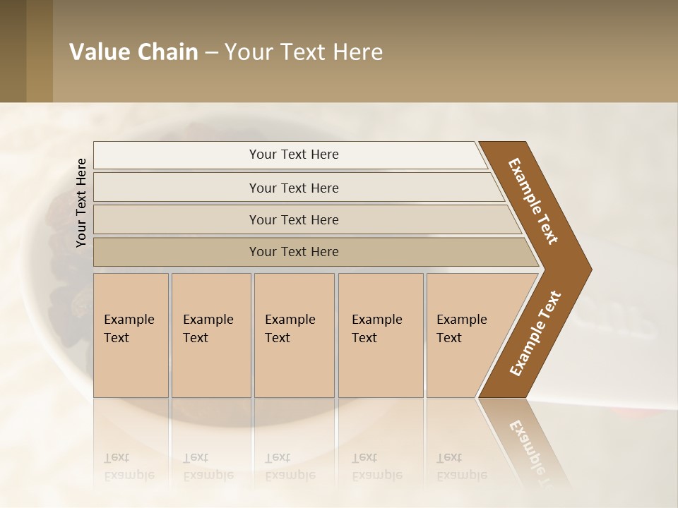 A White Spoon Filled With Raisins On Top Of A Table PowerPoint Template