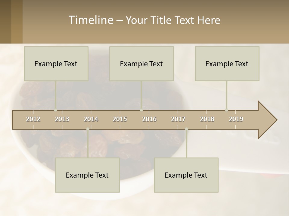 A White Spoon Filled With Raisins On Top Of A Table PowerPoint Template