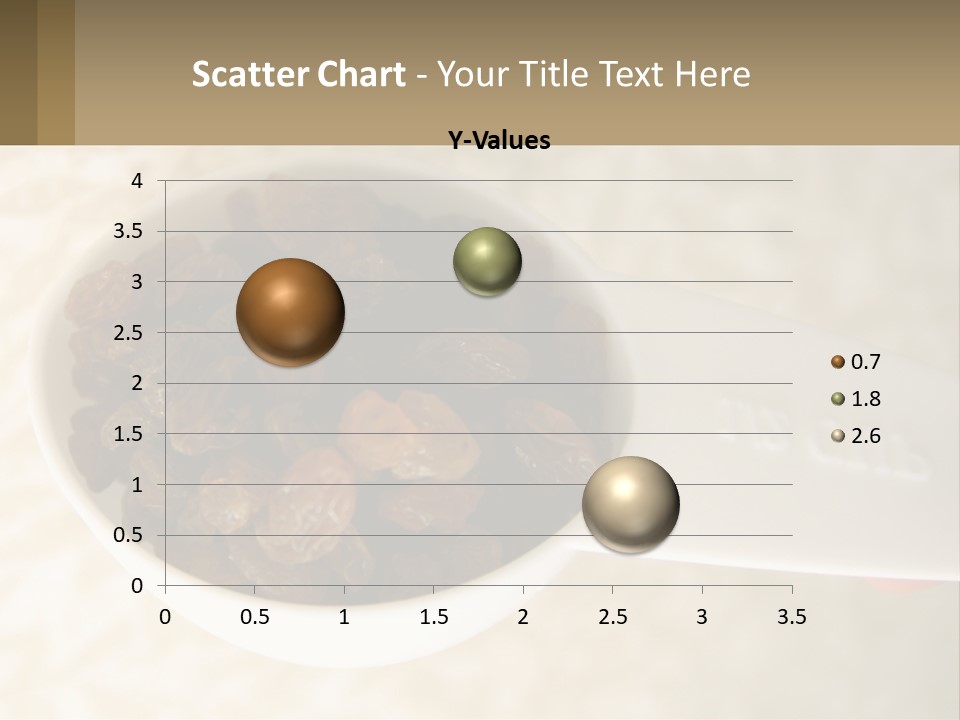 A White Spoon Filled With Raisins On Top Of A Table PowerPoint Template