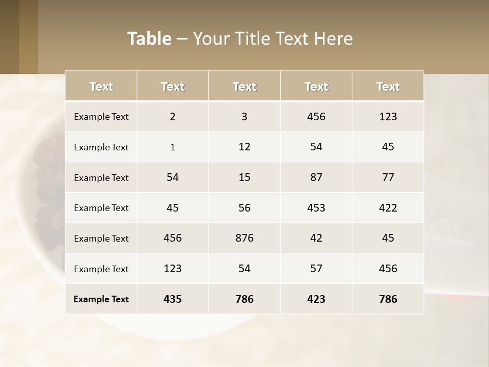 A White Spoon Filled With Raisins On Top Of A Table PowerPoint Template