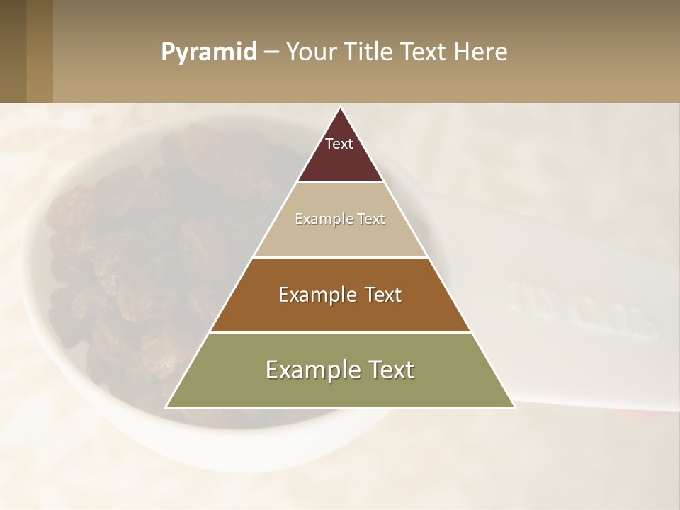 A White Spoon Filled With Raisins On Top Of A Table PowerPoint Template