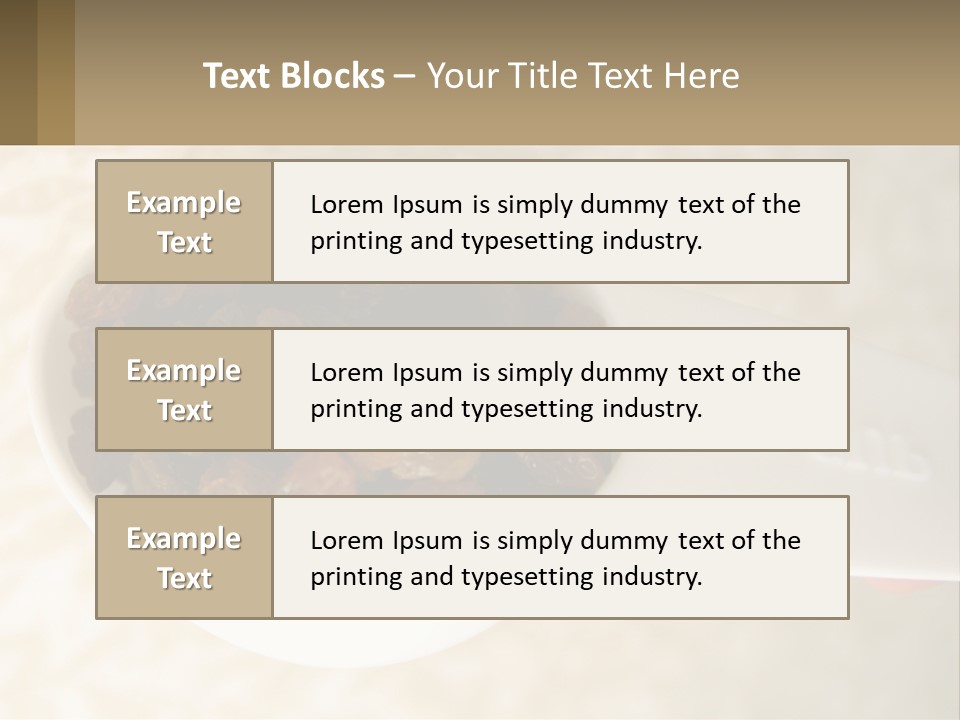 A White Spoon Filled With Raisins On Top Of A Table PowerPoint Template