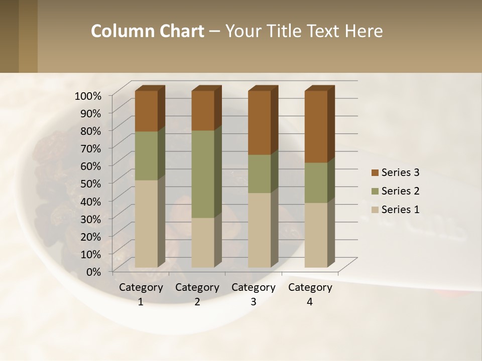 A White Spoon Filled With Raisins On Top Of A Table PowerPoint Template