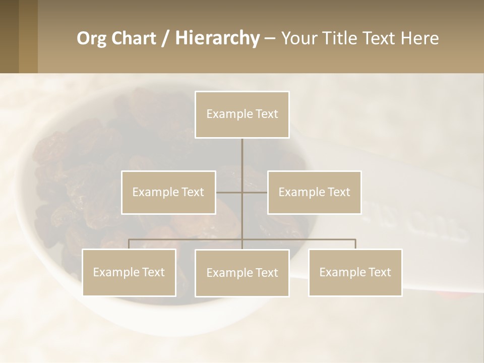 A White Spoon Filled With Raisins On Top Of A Table PowerPoint Template
