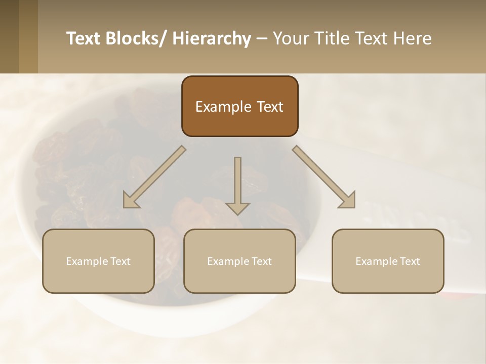 A White Spoon Filled With Raisins On Top Of A Table PowerPoint Template