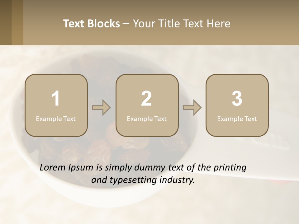 A White Spoon Filled With Raisins On Top Of A Table PowerPoint Template