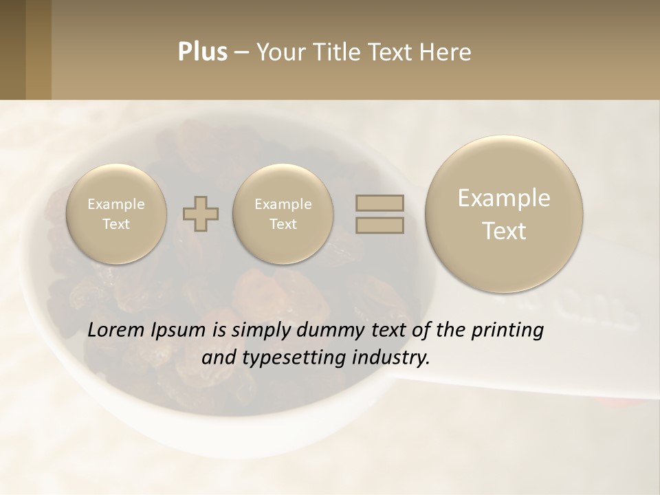 A White Spoon Filled With Raisins On Top Of A Table PowerPoint Template