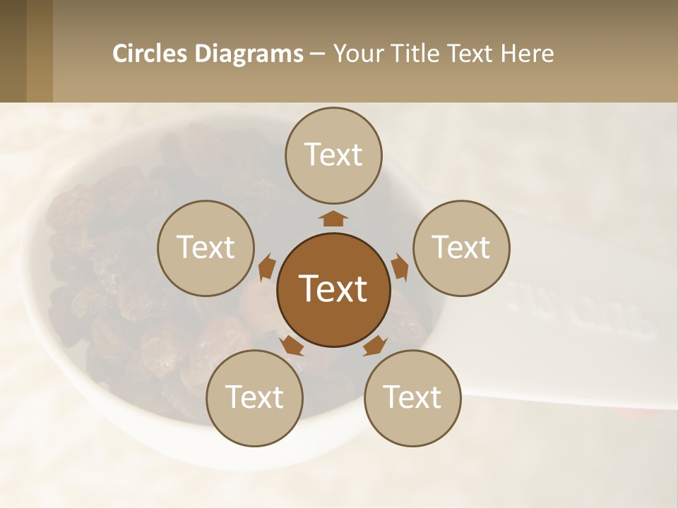 A White Spoon Filled With Raisins On Top Of A Table PowerPoint Template