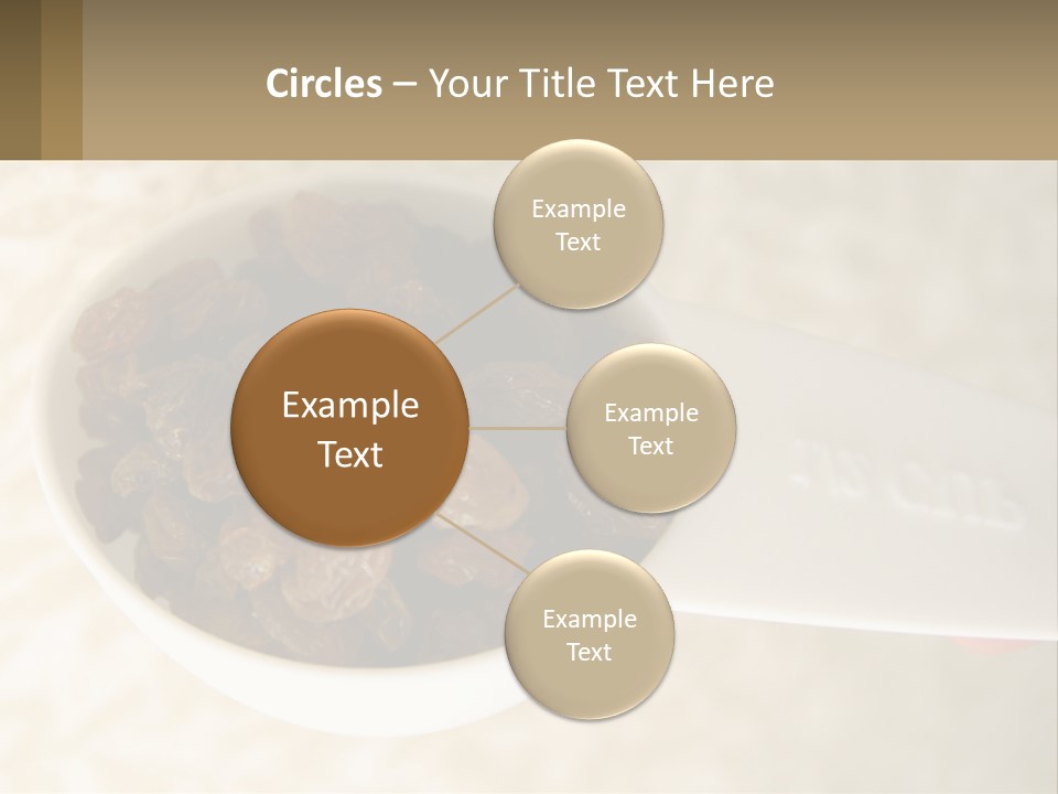 A White Spoon Filled With Raisins On Top Of A Table PowerPoint Template