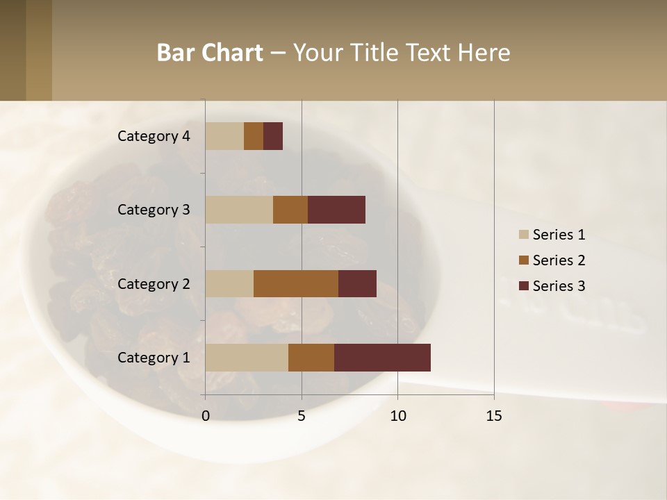 A White Spoon Filled With Raisins On Top Of A Table PowerPoint Template