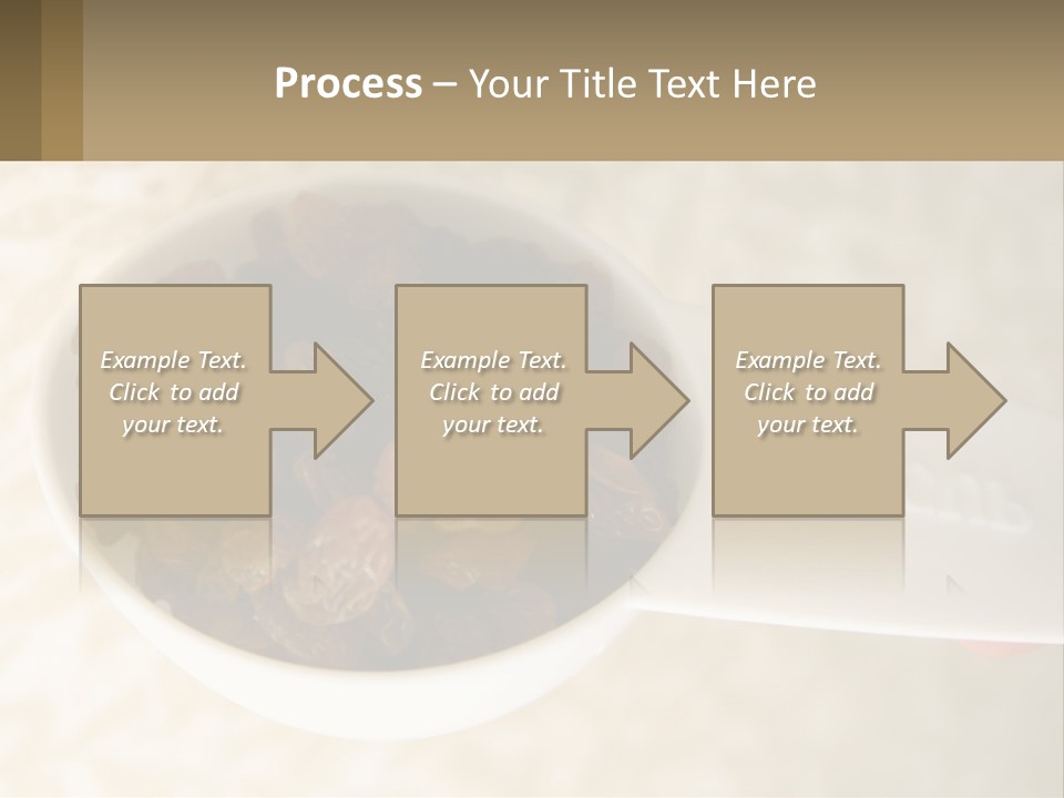 A White Spoon Filled With Raisins On Top Of A Table PowerPoint Template