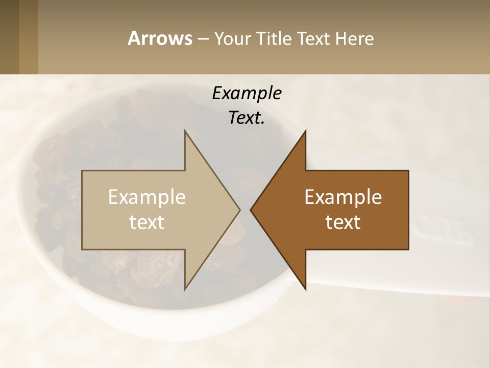 A White Spoon Filled With Raisins On Top Of A Table PowerPoint Template