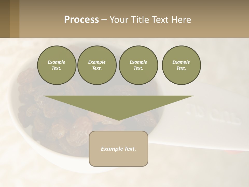 A White Spoon Filled With Raisins On Top Of A Table PowerPoint Template