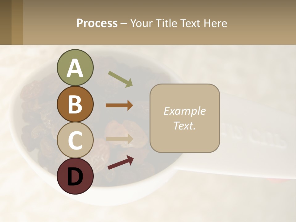A White Spoon Filled With Raisins On Top Of A Table PowerPoint Template