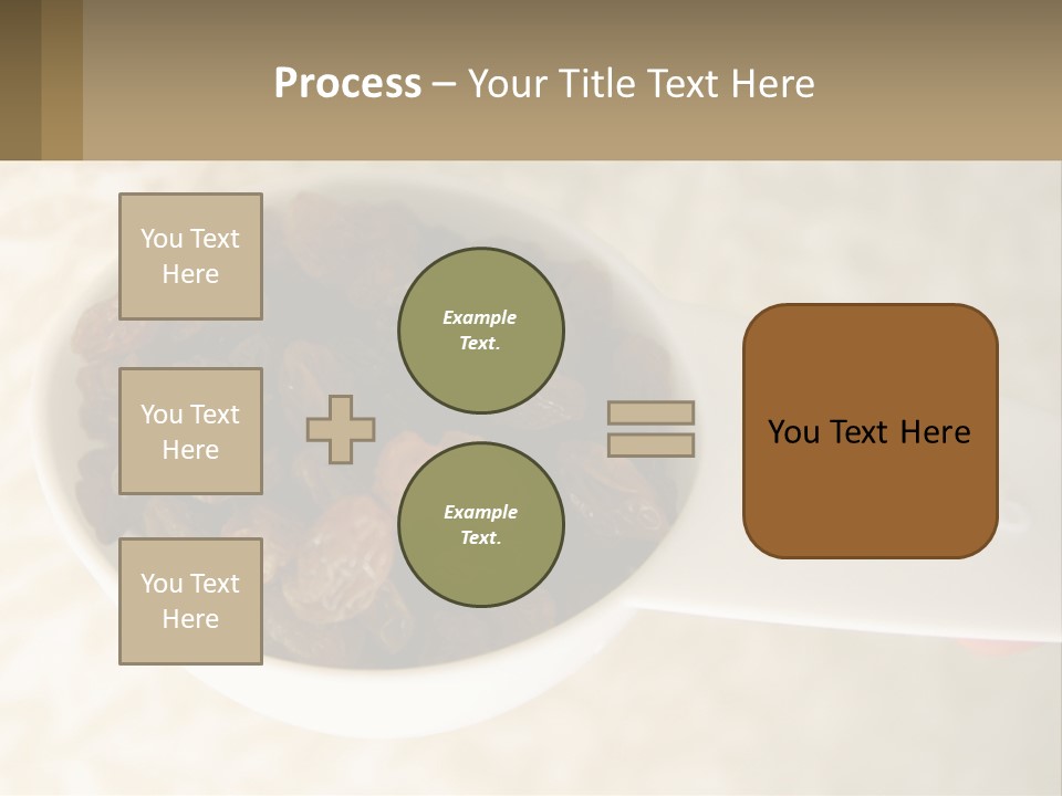 A White Spoon Filled With Raisins On Top Of A Table PowerPoint Template