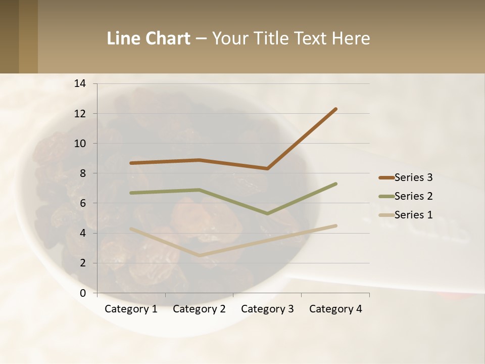 A White Spoon Filled With Raisins On Top Of A Table PowerPoint Template