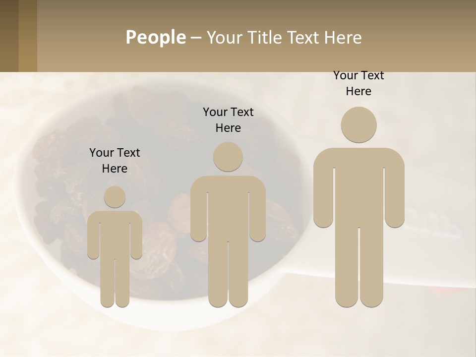 A White Spoon Filled With Raisins On Top Of A Table PowerPoint Template