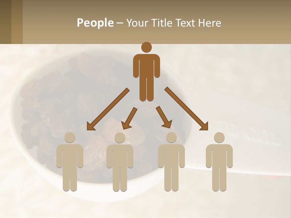 A White Spoon Filled With Raisins On Top Of A Table PowerPoint Template