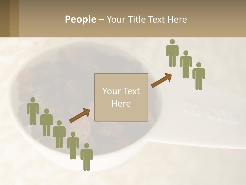 A White Spoon Filled With Raisins On Top Of A Table PowerPoint Template