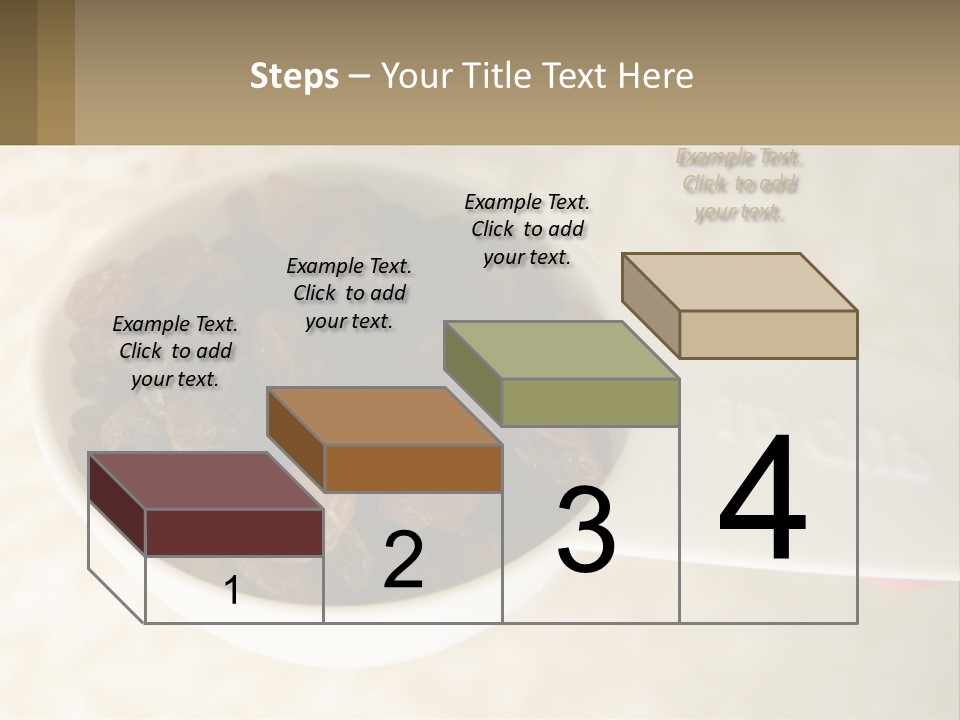 A White Spoon Filled With Raisins On Top Of A Table PowerPoint Template