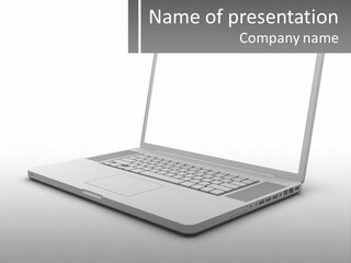 A Laptop Computer With A White Background PowerPoint Template