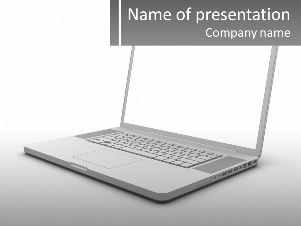 A Laptop Computer With A White Background PowerPoint Template