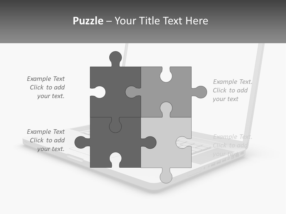 A Laptop Computer With A White Background PowerPoint Template