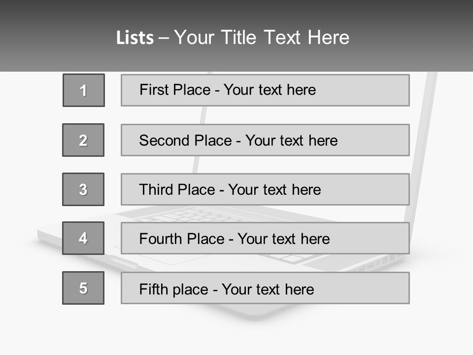 A Laptop Computer With A White Background PowerPoint Template