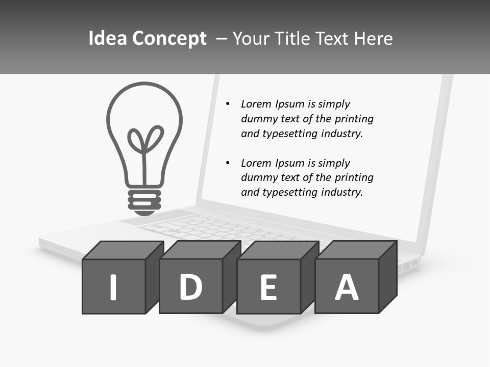 A Laptop Computer With A White Background PowerPoint Template