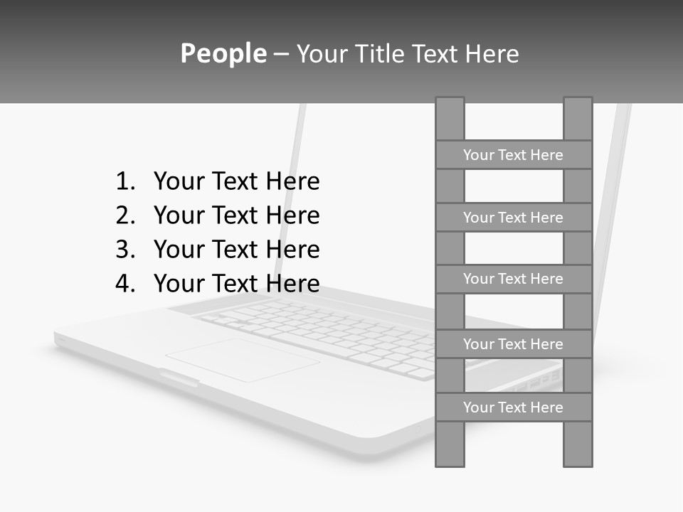 A Laptop Computer With A White Background PowerPoint Template