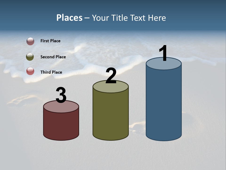 Footprints In The Sand On A Beach With Waves PowerPoint Template