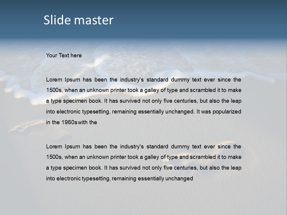 Footprints In The Sand On A Beach With Waves PowerPoint Template