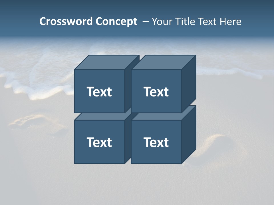 Footprints In The Sand On A Beach With Waves PowerPoint Template