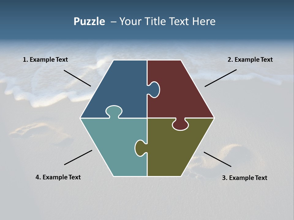 Footprints In The Sand On A Beach With Waves PowerPoint Template