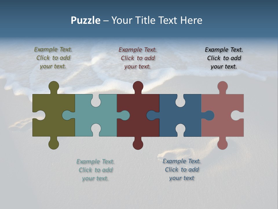 Footprints In The Sand On A Beach With Waves PowerPoint Template