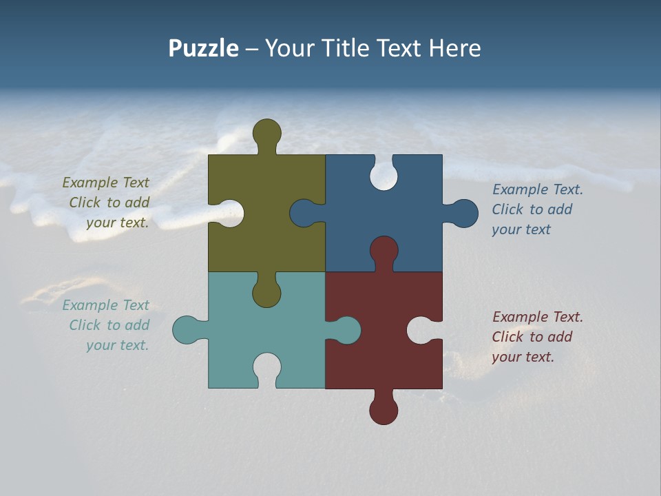 Footprints In The Sand On A Beach With Waves PowerPoint Template