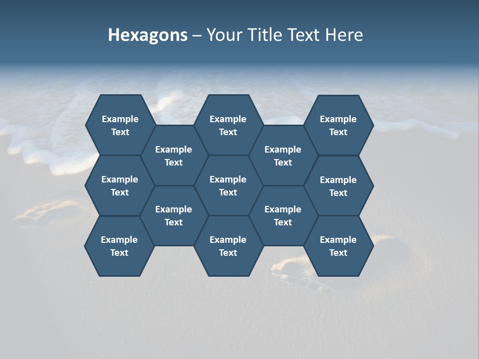 Footprints In The Sand On A Beach With Waves PowerPoint Template