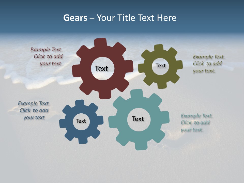 Footprints In The Sand On A Beach With Waves PowerPoint Template