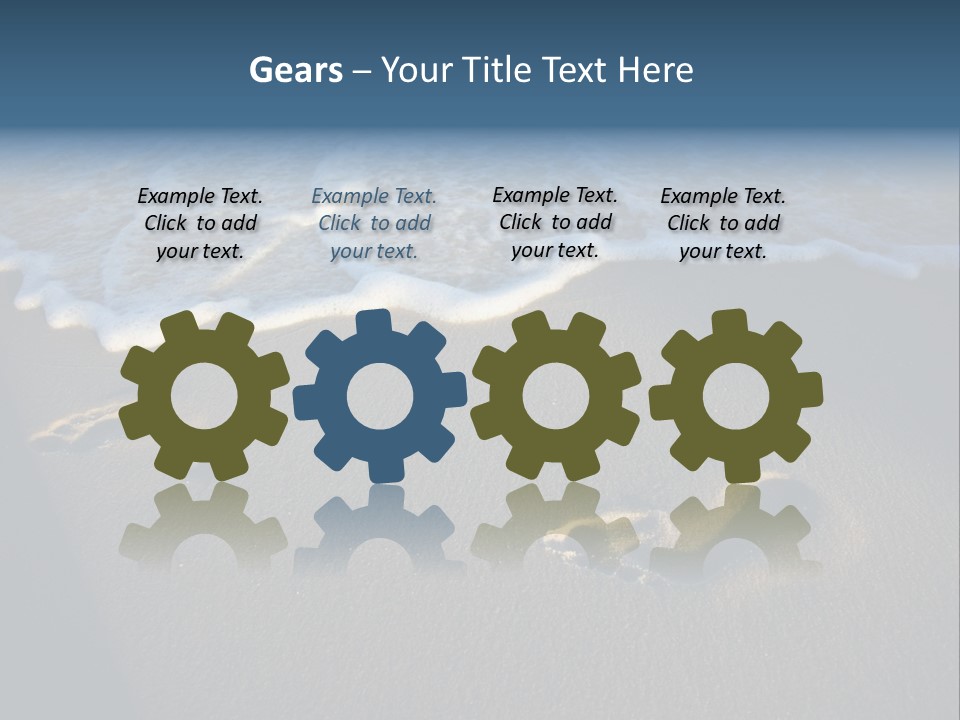 Footprints In The Sand On A Beach With Waves PowerPoint Template