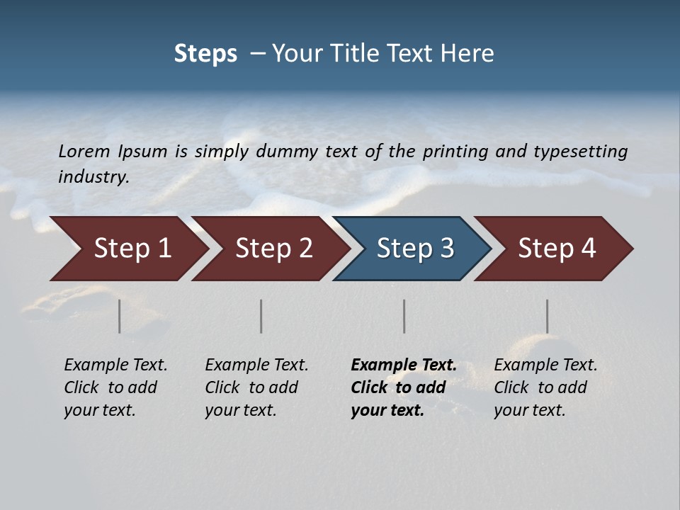 Footprints In The Sand On A Beach With Waves PowerPoint Template