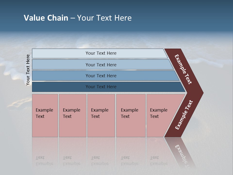 Footprints In The Sand On A Beach With Waves PowerPoint Template